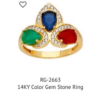 14 K ring color stone